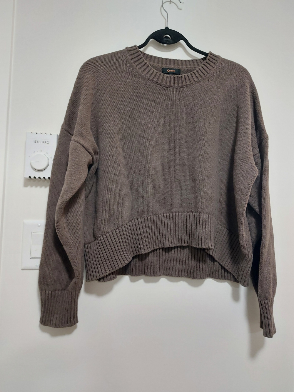 Quince Crewneck Sweater Brown 100% Orangic Cotton.